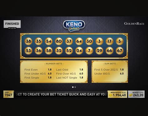 Golden Number Keno Brabet