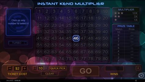 Instant Keno Multiplier Bwin