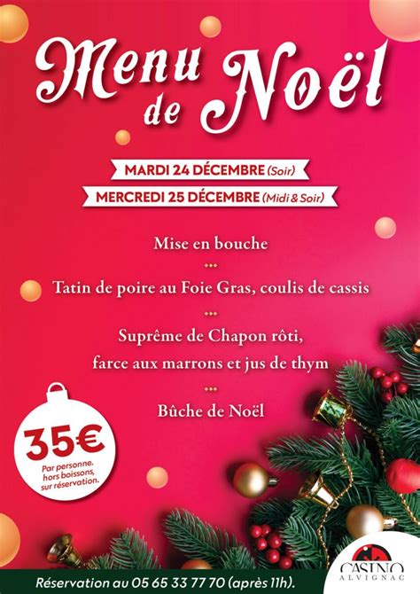 Menu Noel Geant Casino 2024