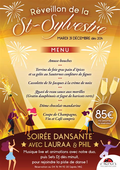 Menu Reveillon Casino Royat