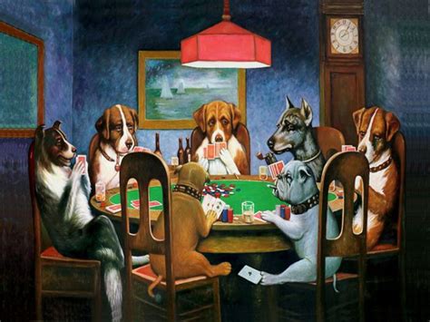 Pintura De Perros Jugando Poker