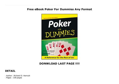 Poker Para Dummies Epub