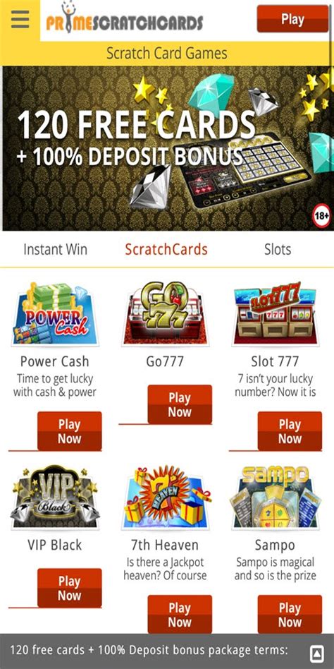 Primescratchcards Casino App