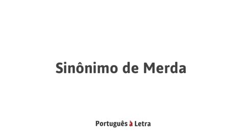 Sinonimo De Merda