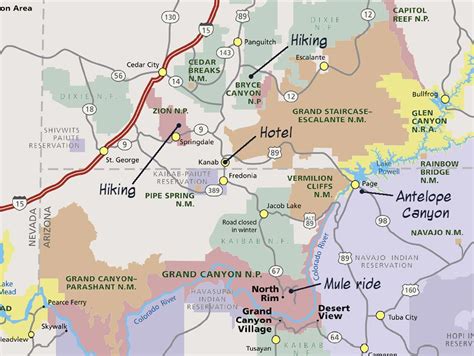 Slot De Canions Utah Mapa